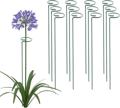 12 Estacas Soporte Plantas 18" Aro Metal