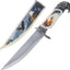 Cuchillo caza 13pulg con vaina decorativa y mango animal
