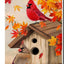 Bandera jardín pájaros cardenales 12x18pulg doble cara otoño