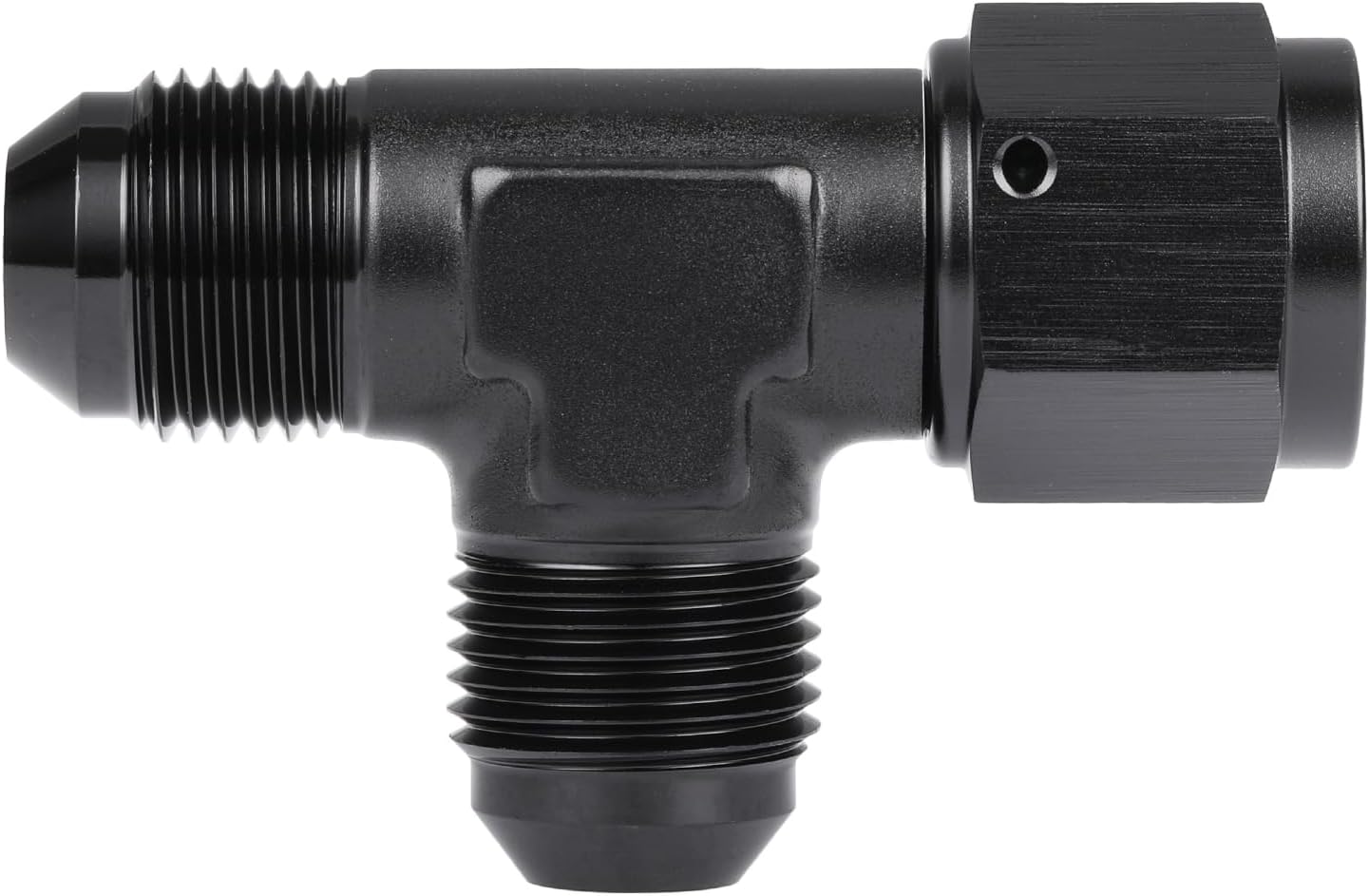Adaptador Tee T AN8 con hembra giratoria aluminio negro