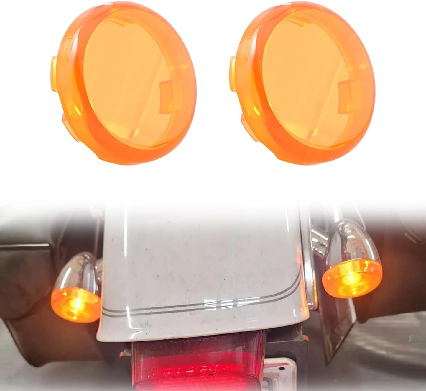 2 Cubiertas Lente Luces Harley Sportster Touring 883 Amarillo