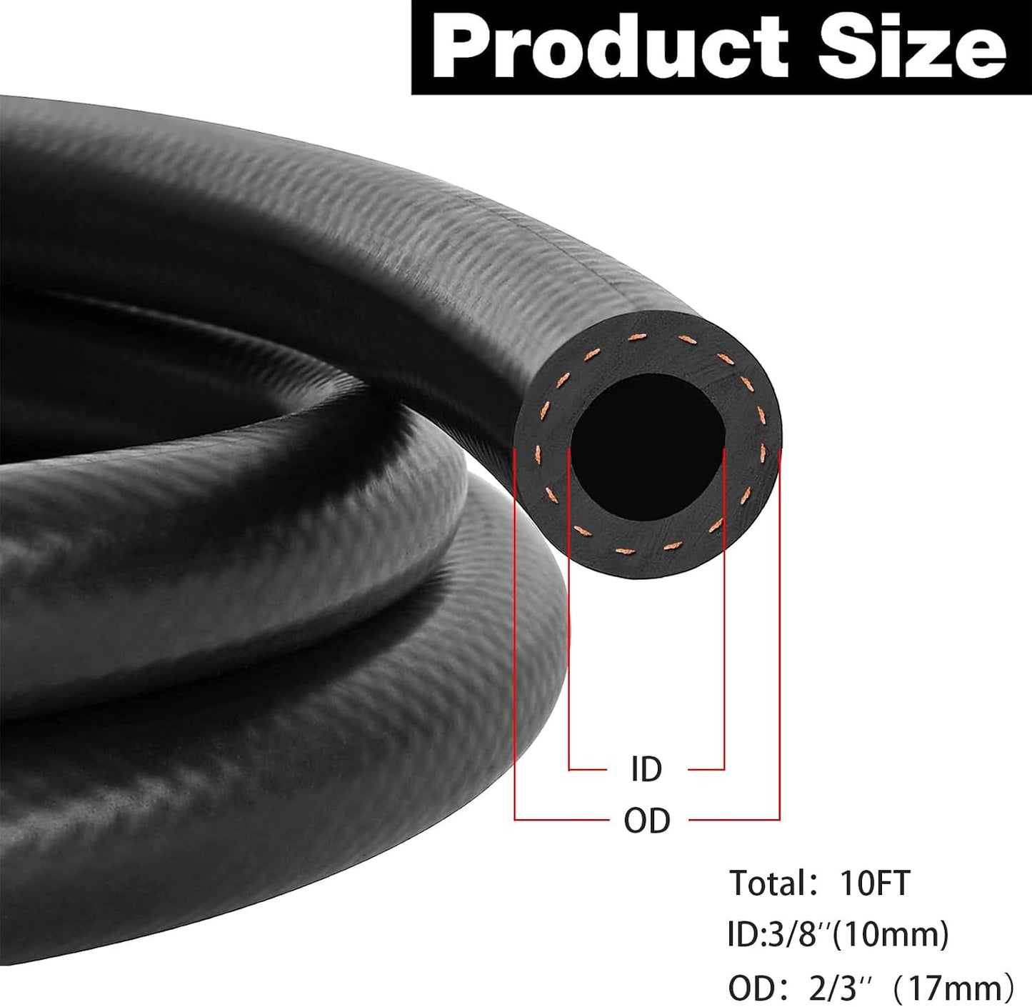 Manguera combustible NBR 3/8" 10 pies 300PSI