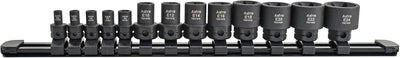 Set llaves vaso impacto Torx nano 13uds negro