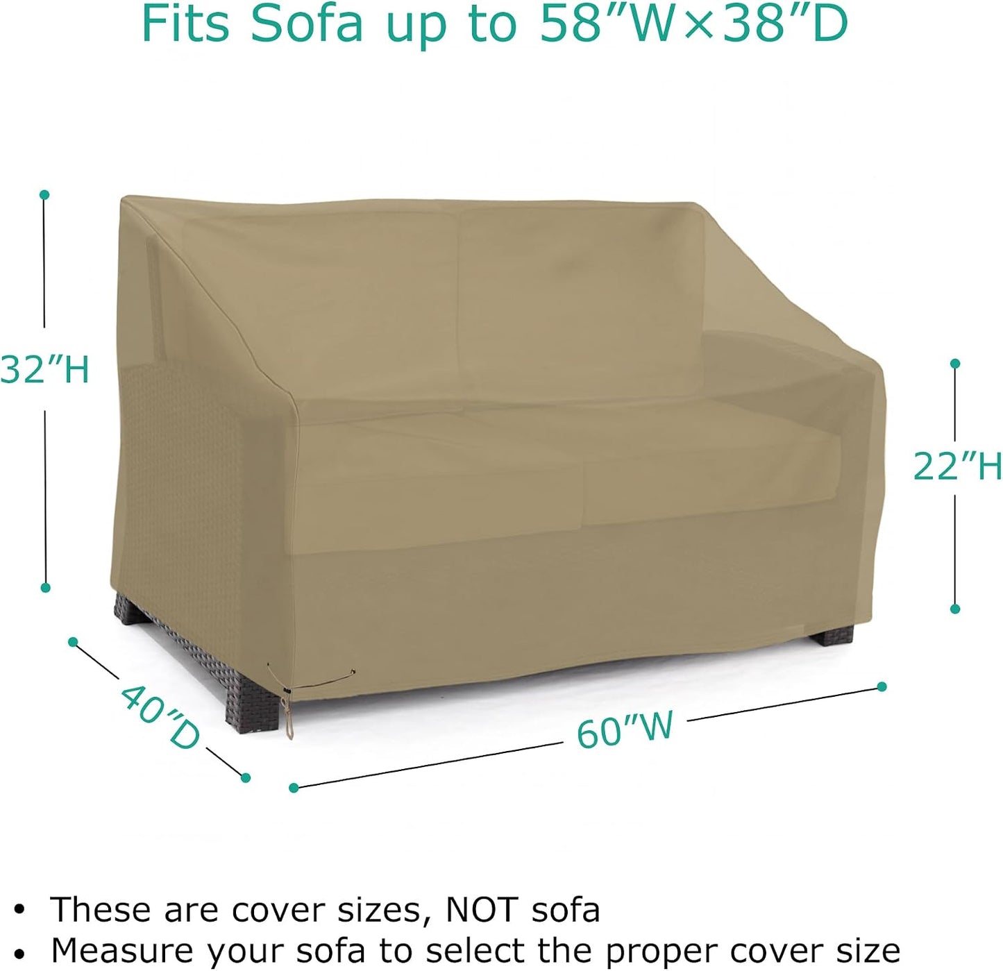 Fundas impermeables sofá biplaza exterior con ventilación