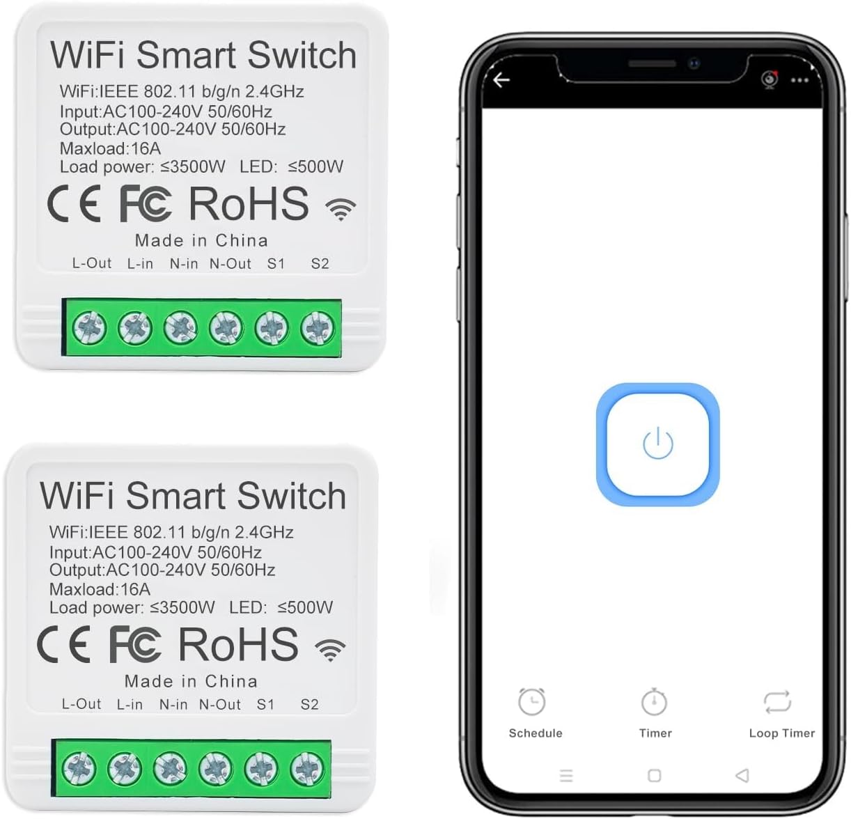 Módulo relé wifi 16A interruptor luz comp Alexa Google Home