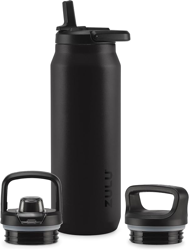 Botella acero inox 40oz con 3 tapas pajita sorbo rosca