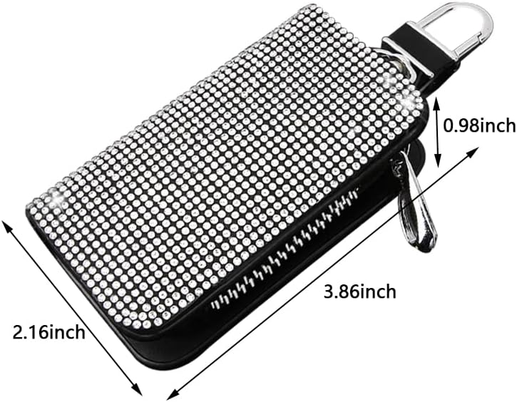 Funda llaves auto cuero brillante plateado