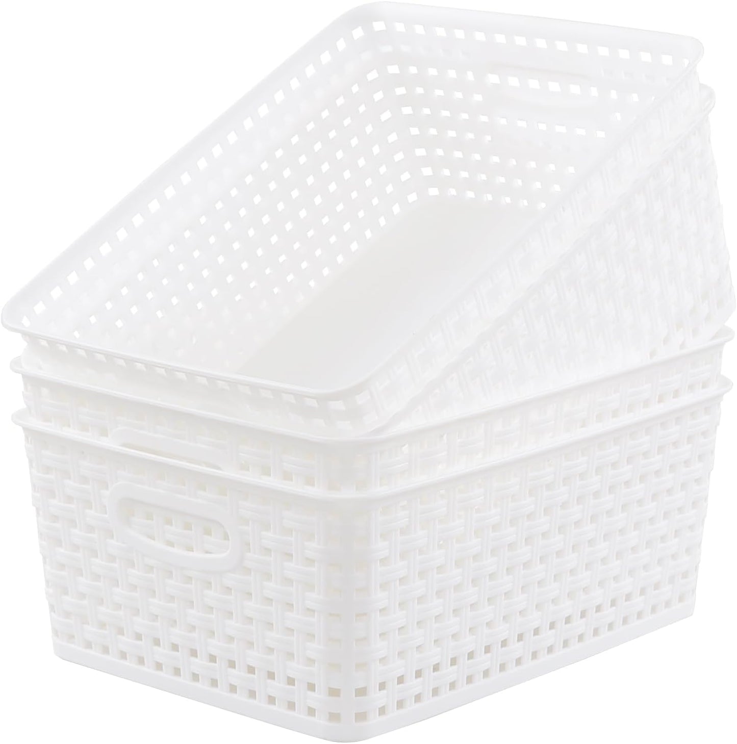Cestas plástico para estantes 4 pack