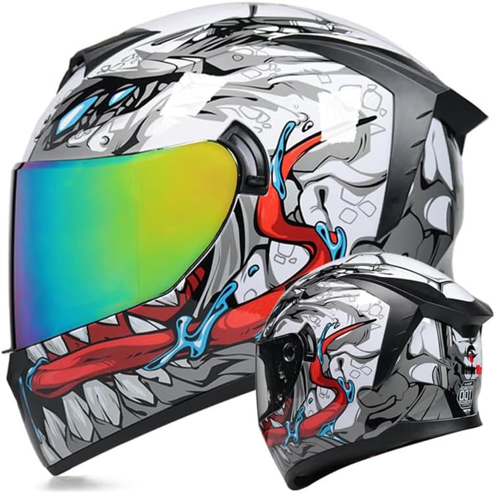 Casco motocicleta cara completa unisex aprobado DOT