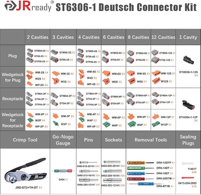 Kit conectores Deutsch ST6306-1 con herramienta crimpado