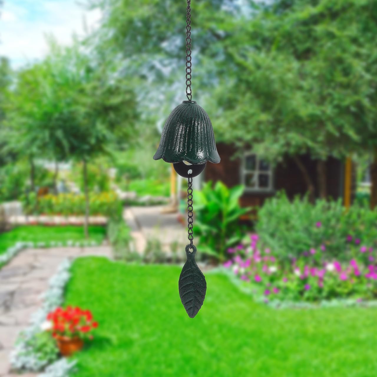 Campana hierro forjado campanilla viento retro para jardín