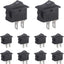 10 Pzas Interruptor Palanca 2 Pines 250V 10x15mm Cuadrado Negro