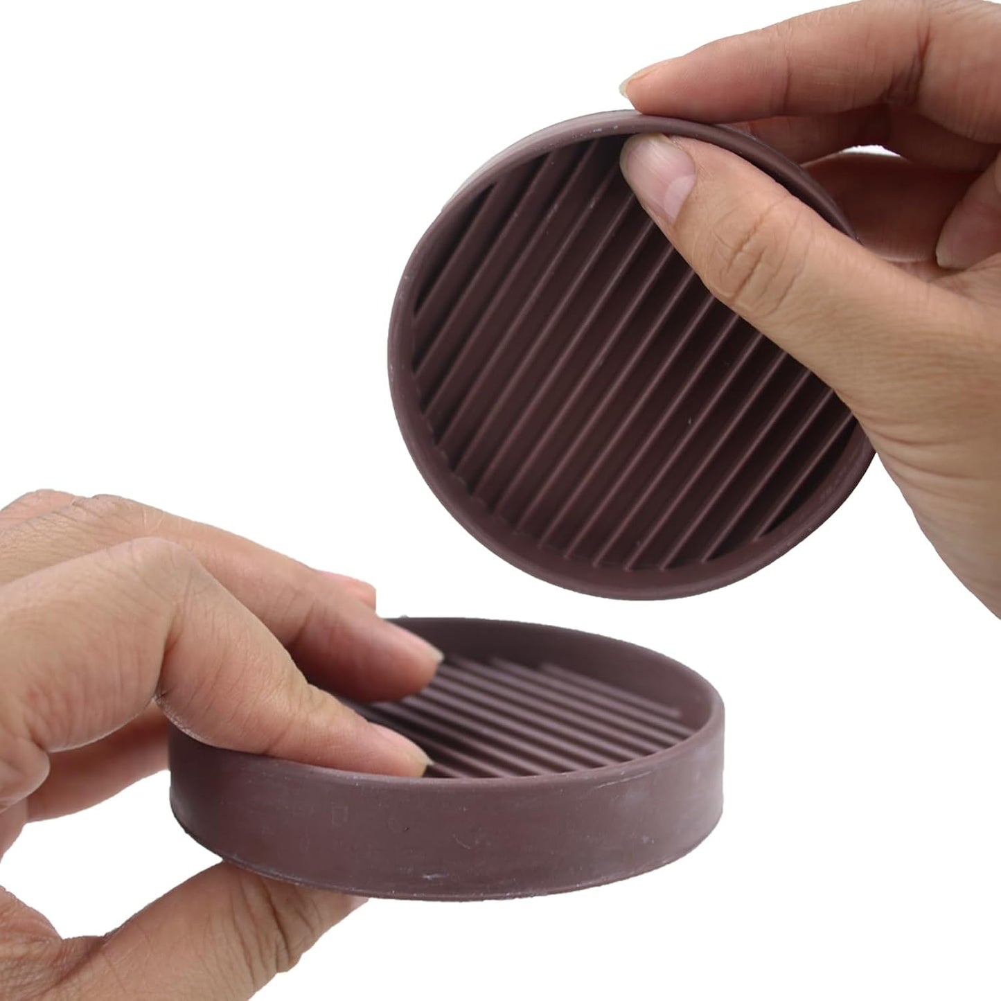 Posavasos redondos 2pulg antideslizantes para muebles 4uds marrón