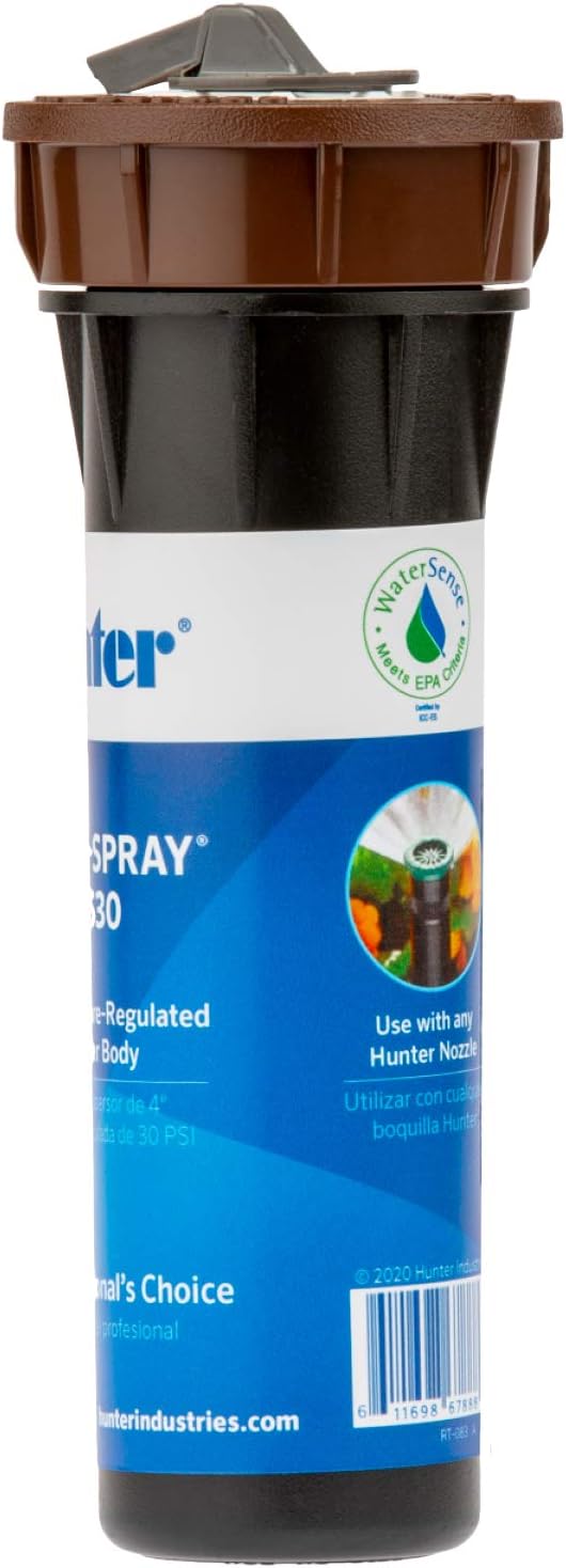 Cabezal aspersor desplegable 4pulg 30PSI WaterSense patio jardín