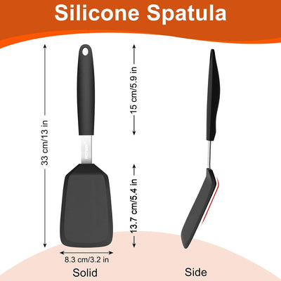 Espátula silicona 13x3.2pulg resistente 600°F negro