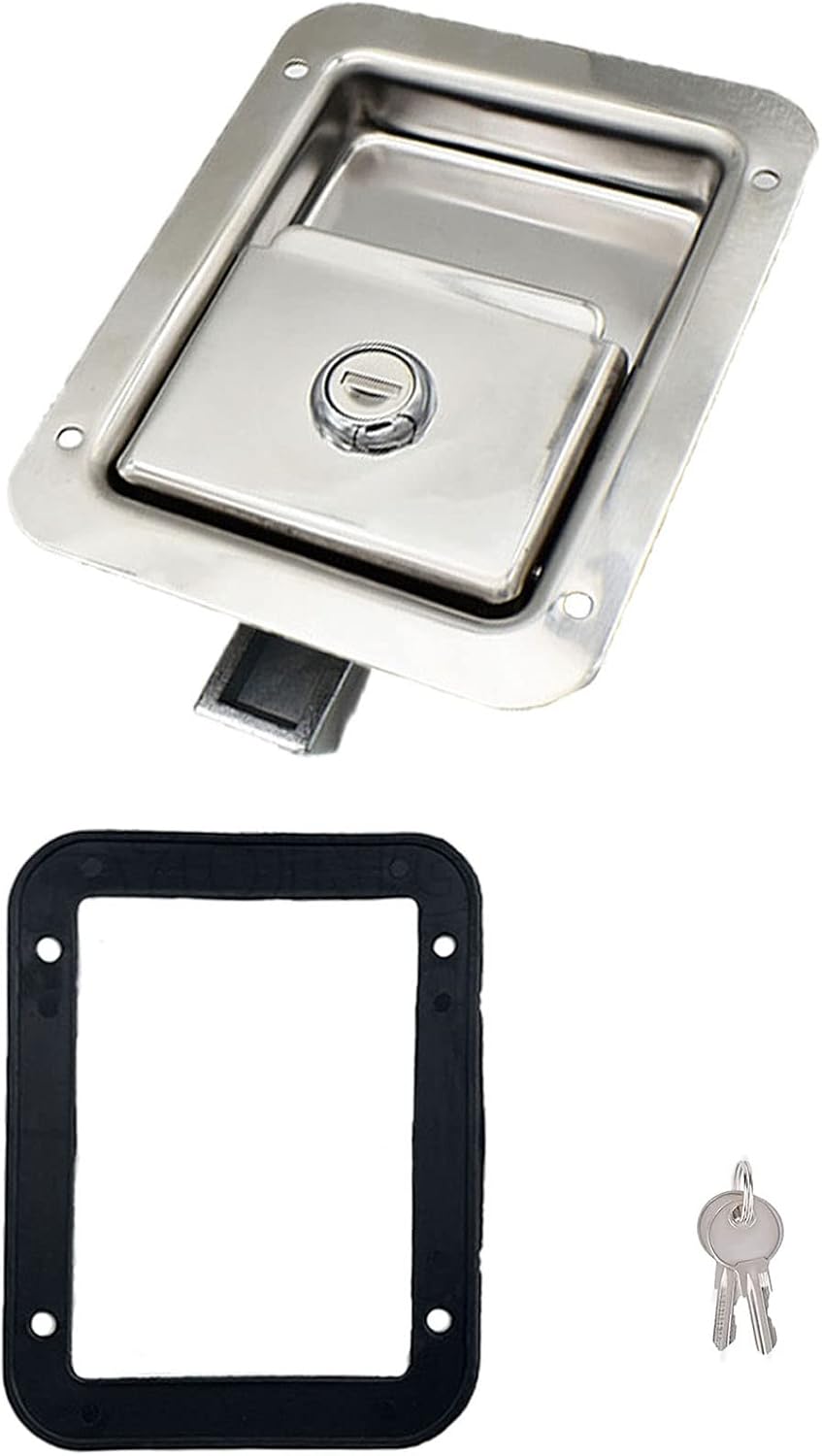 Cerradura puerta acero inox para caja herramientas RV con llave