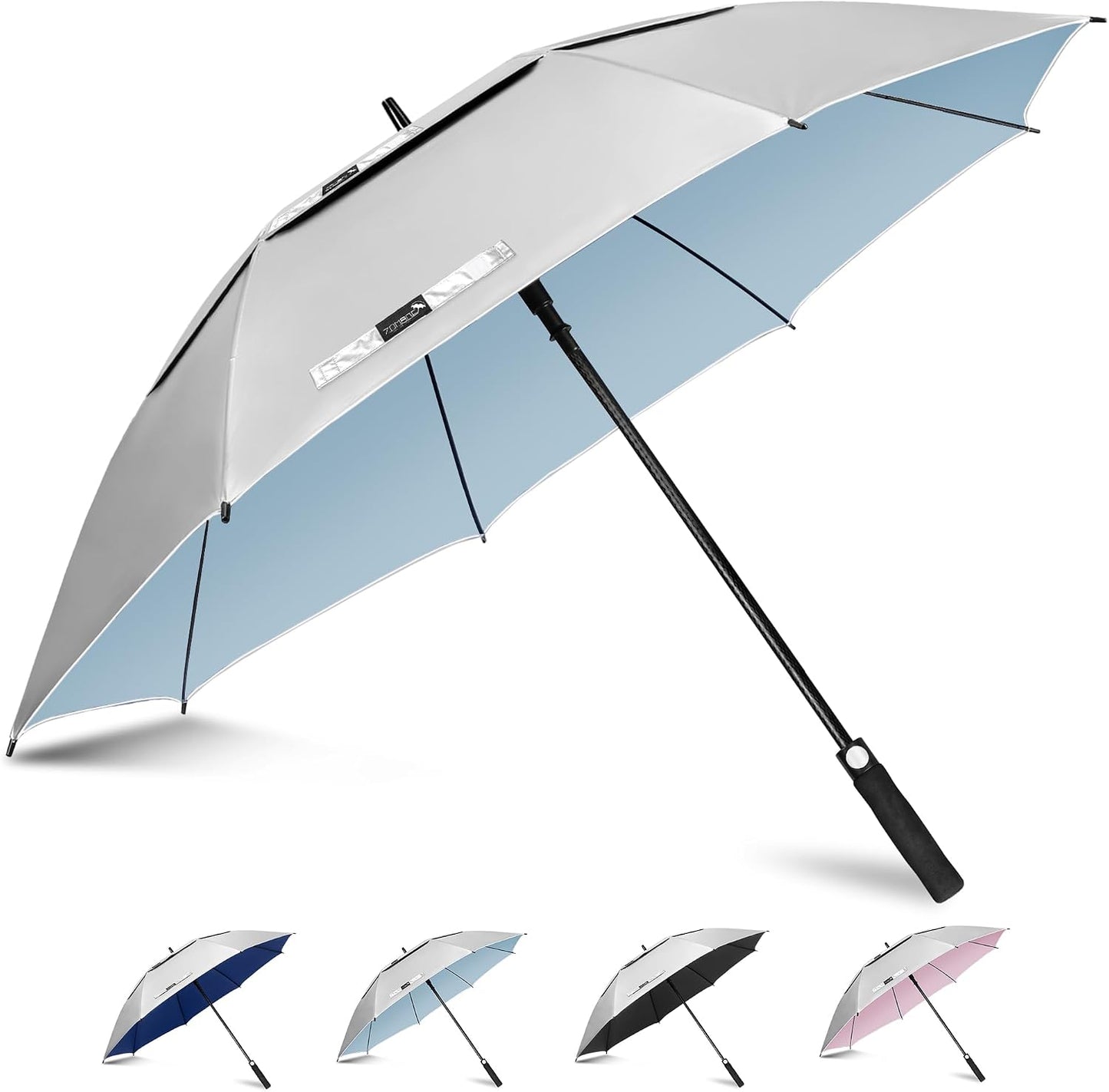 Paraguas golf UV 51-68" UPF50 resistente viento