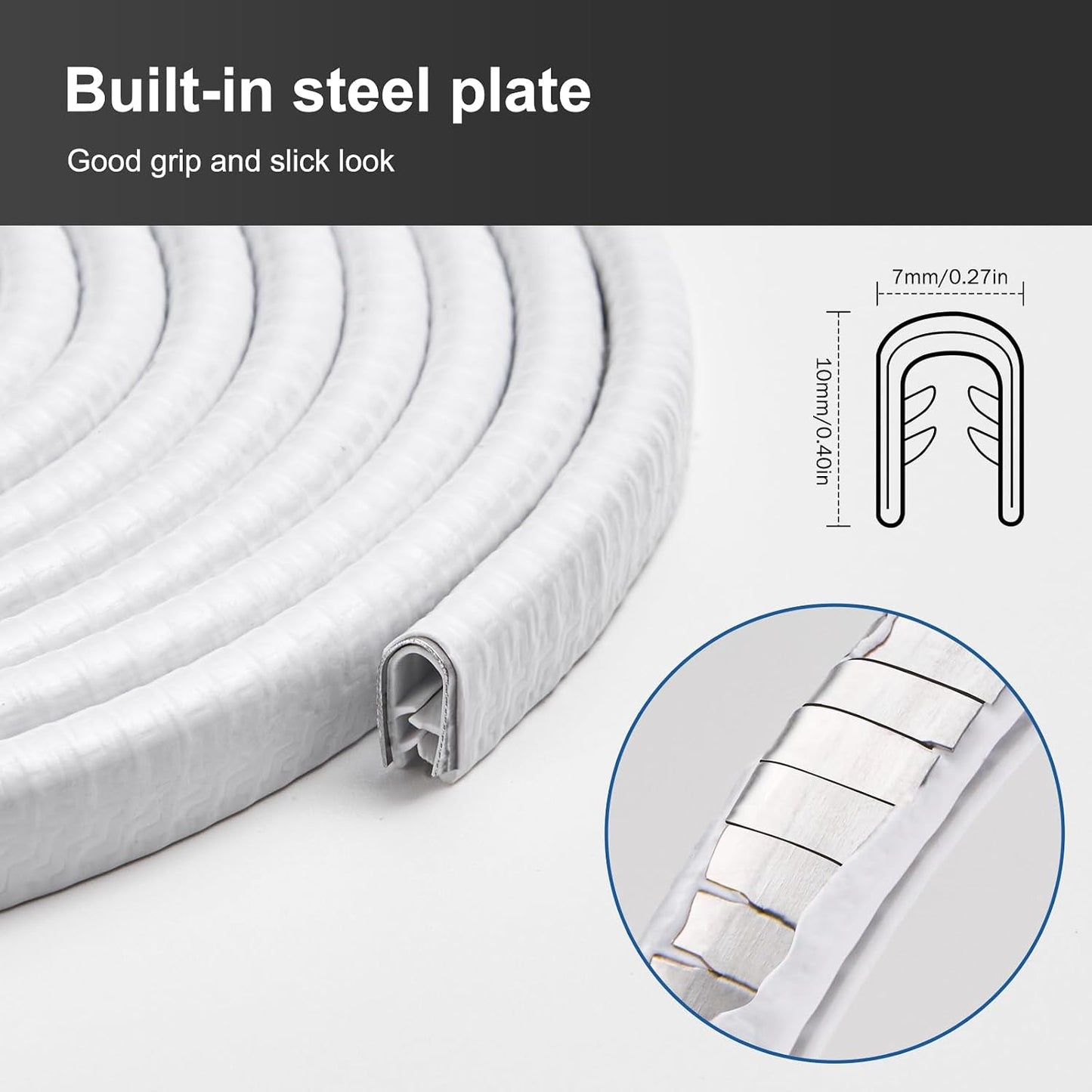 Protectores borde puerta auto goma U universal 32" blanco