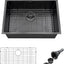 Fregadero cocina acero inox negro 28x22"