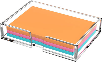 Organiz. notas adhesivas acrílico 4x6pulg dispensador oficina