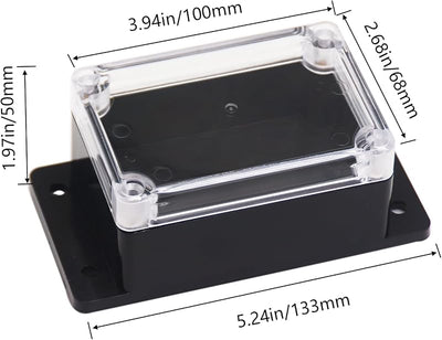 Caja conexiones IP65 plástico ABS transparente 3.94x2.68x1.97pulg