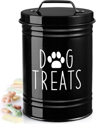 Recipiente golosinas perro hermético 9x6pulg negro