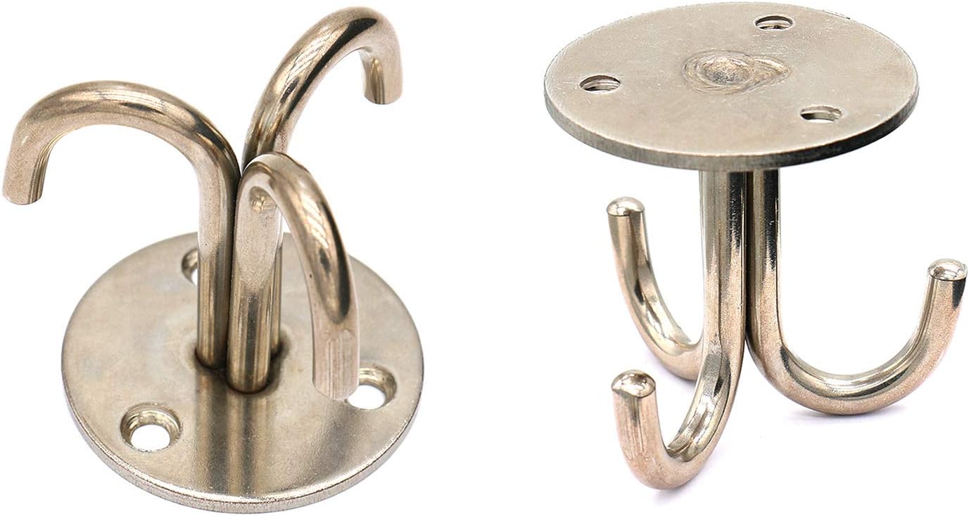 2 Ganchos Acero Inox 3 Puntas para Toalla y Perchas