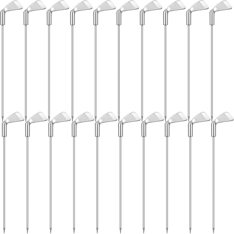 20 Palillos Metal para Cóctel Golf 4.7pulg Catering Bufet