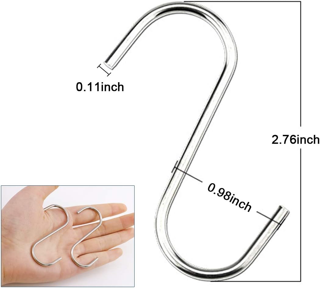 100 Ganchos S Acero Inox Reutiliz. para Cocina Armario