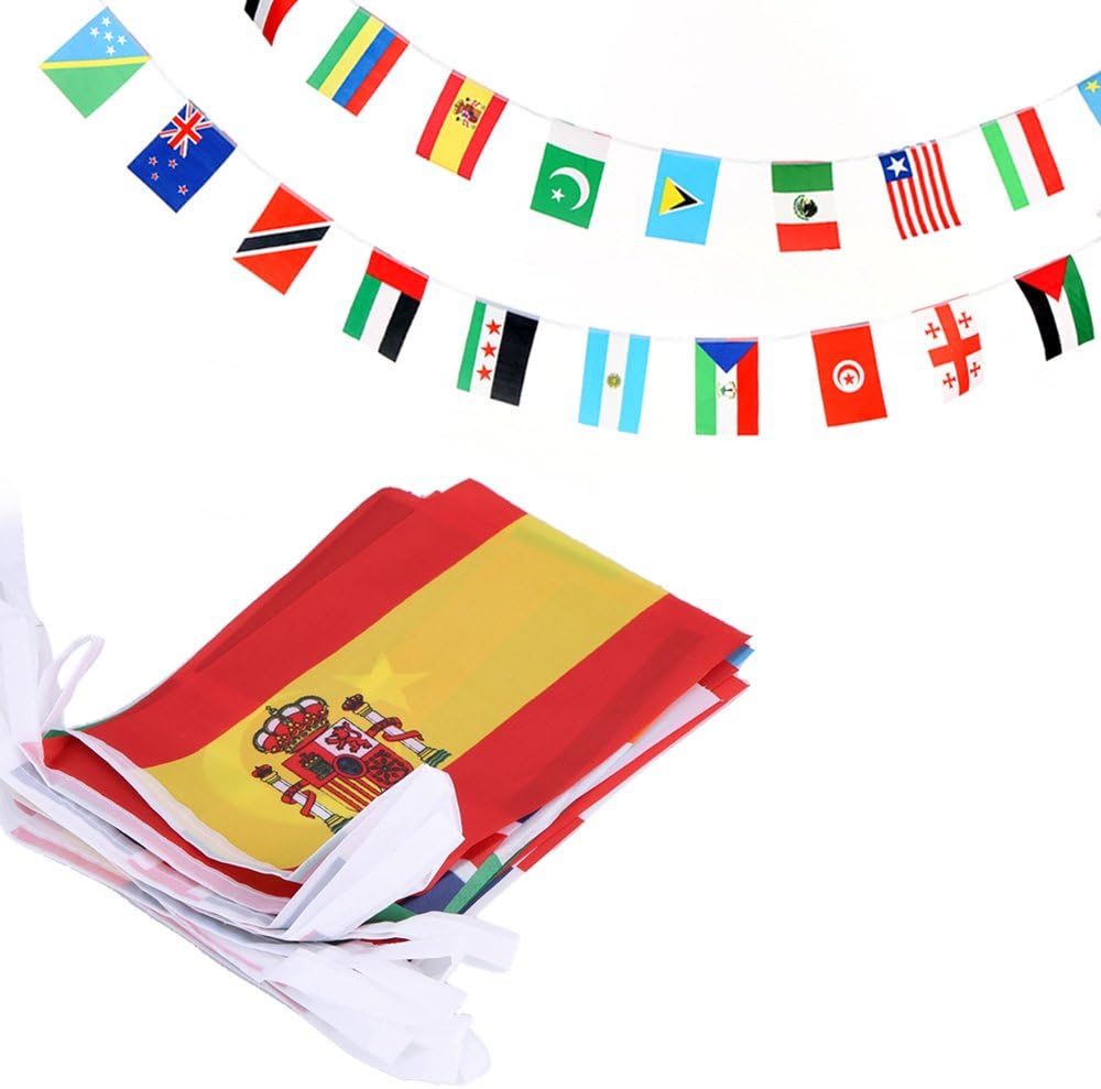 Bandera cuerda 100 países 82ft decoración eventos