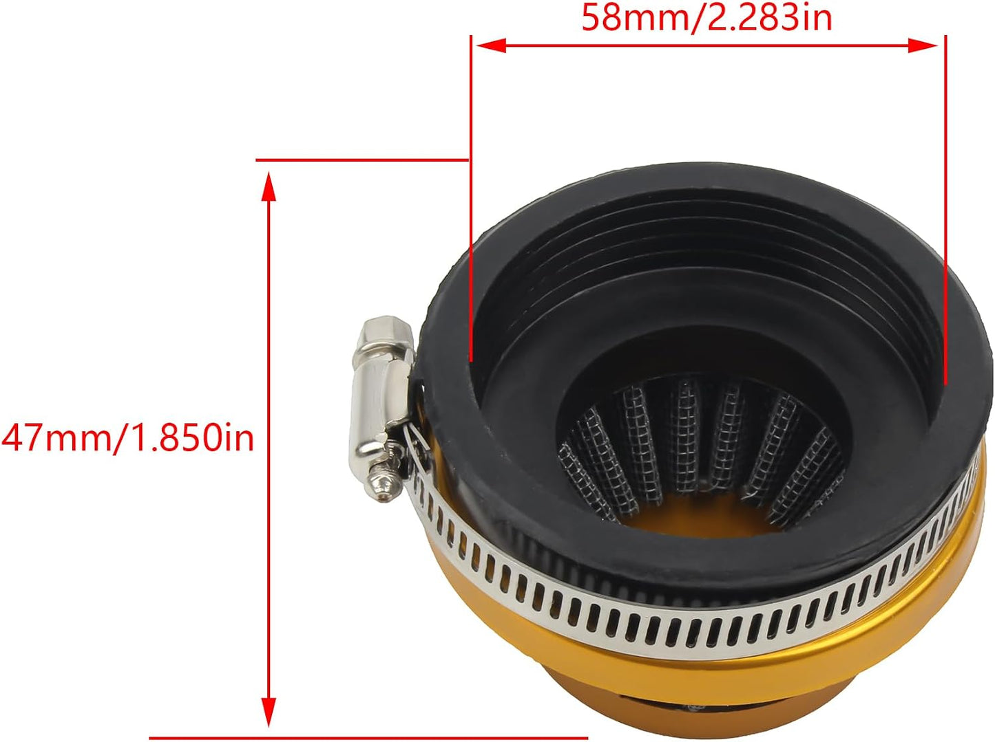 Carburador filtro aire 2.283pulg para motor 2 tiempos 47cc amarillo