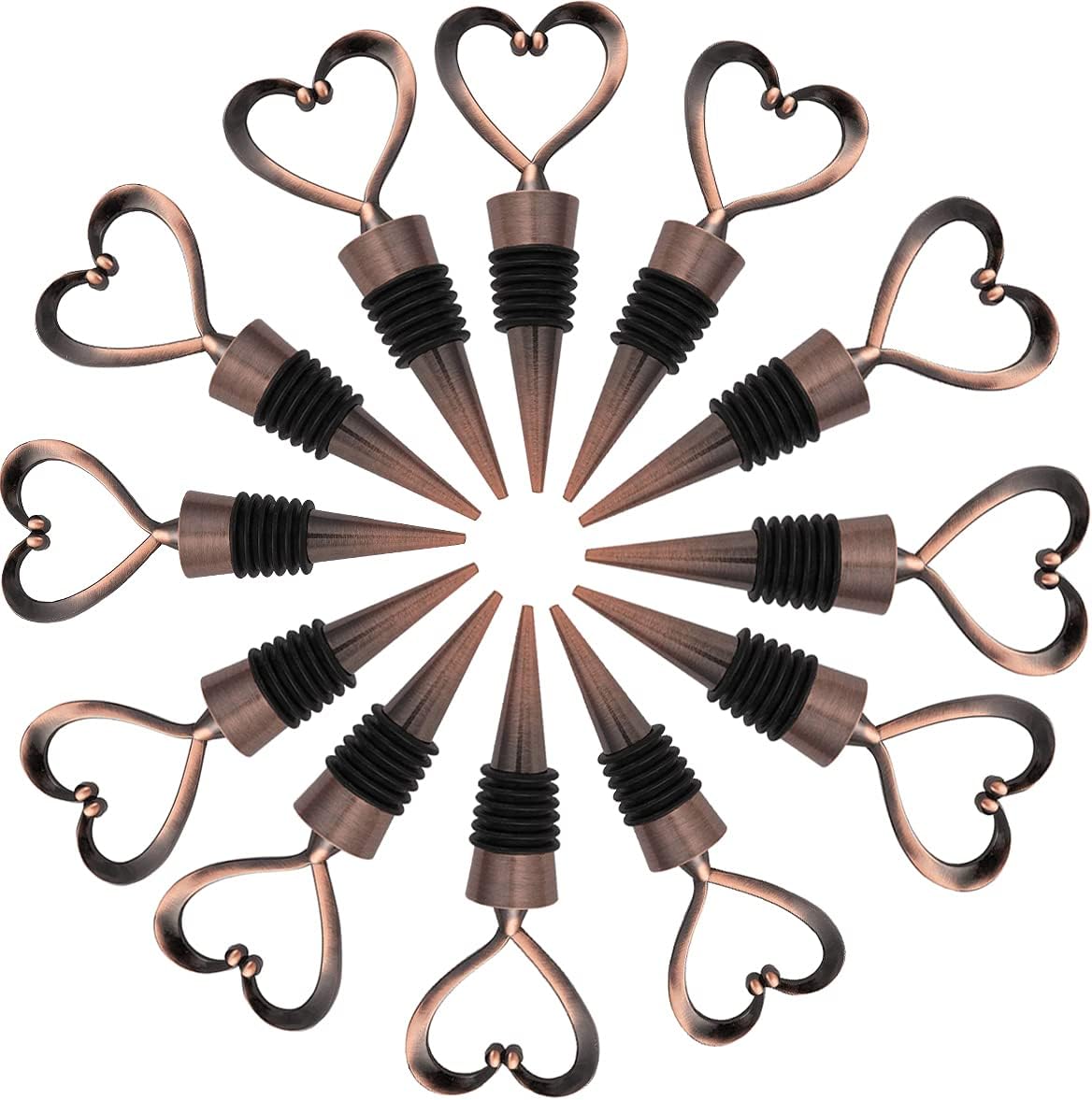 24 Tapones Corazón Vino para Bodas y Fiesta