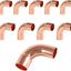 10 Accesorios Cobre 1/2pulg Radio Largo 90° Soldadura