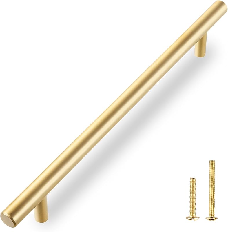 2 Tiradores Latón Macizo Dorado 11.25" para Gabinetes Cocina