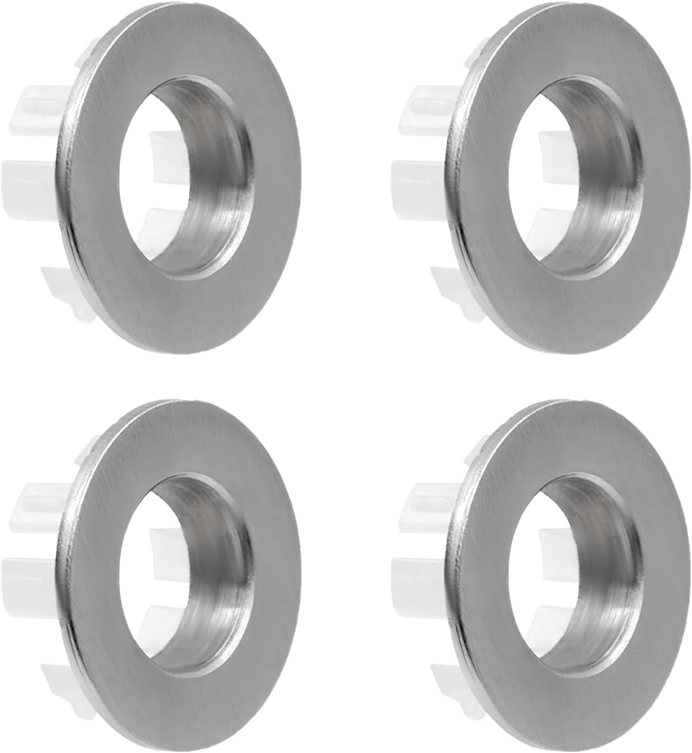 4 Pzas Cubierta de Desbordadero Acero Inox para Lavabo