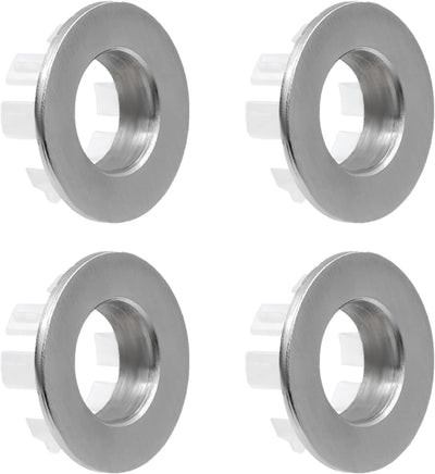 4 Pzas Cubierta de Desbordadero Acero Inox para Lavabo