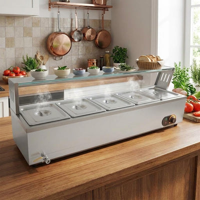 Calentador alimentos electrico 60qt acero inox bain marie