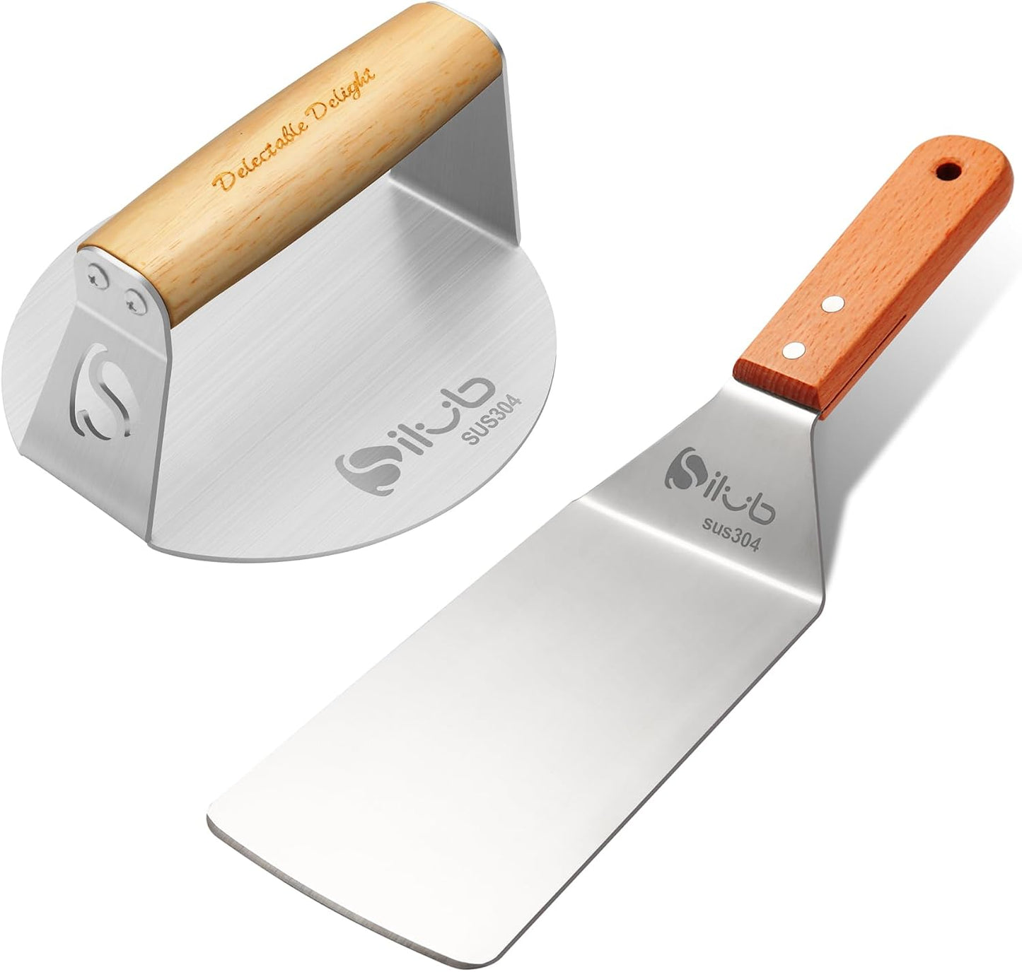 Prensa hamburguesas acero inox 304 girador ancho 6pulg