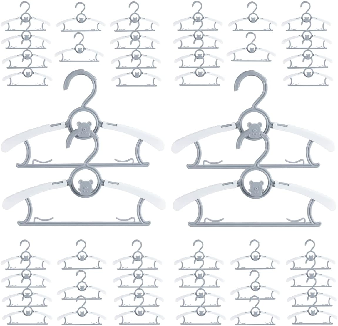 Perchas plástico para niños 11-14pulg antideslizantes ajustables