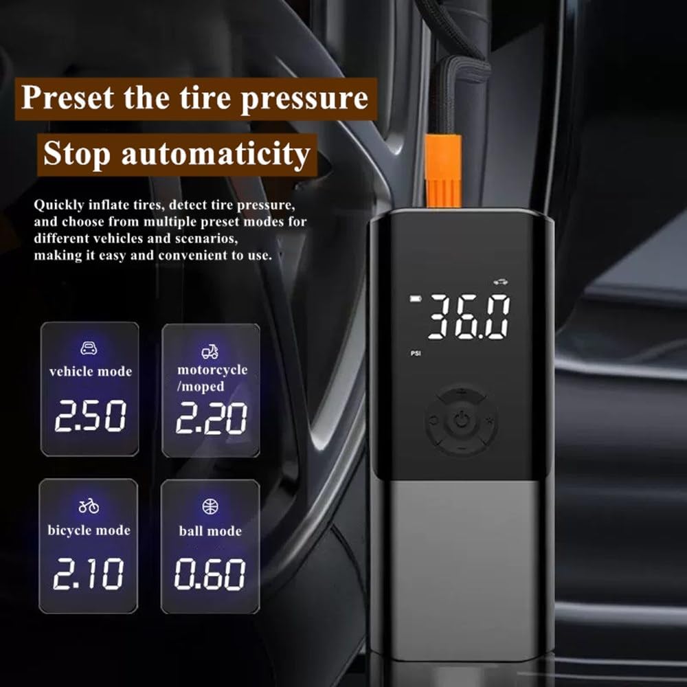 Bomba aire portátil automóvil 150 PSI con medidor LED
