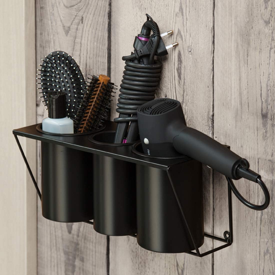 Soporte secador pelo acero baño organiz. herramientas