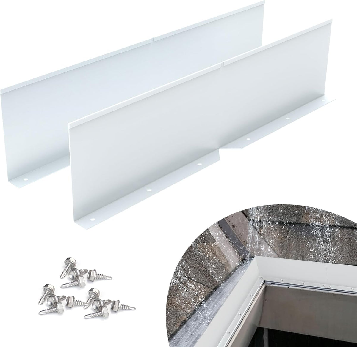 2 Protectores salpicaduras aluminio plegables canalones