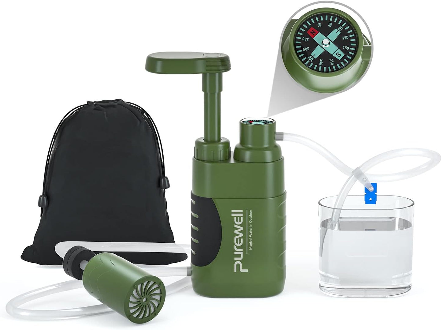 Bomba purificadora agua 0.01micrones portátil camping