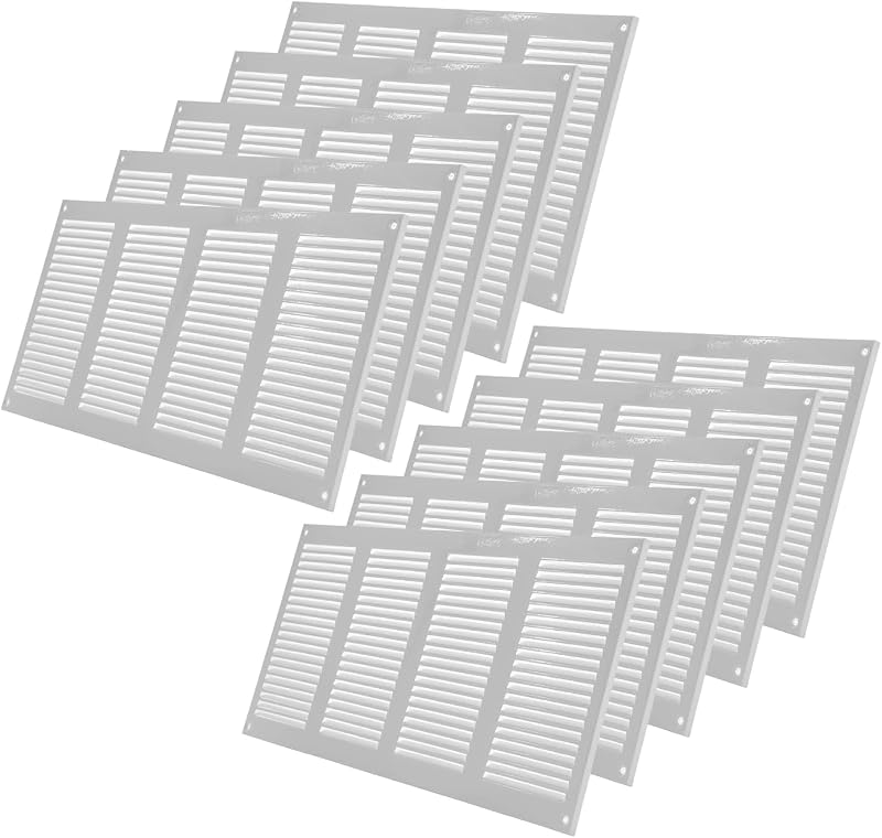 Rejilla retorno aire metal pantalla plagas 10 Uds Blanco