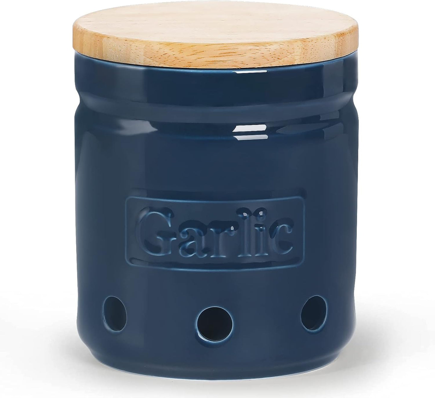 Conservador ajo cerámica 4.5" con tapa madera