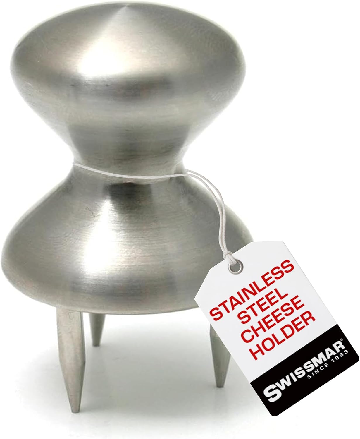 Soporte queso acero inox 3 puntas plateado