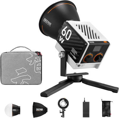 Luz vídeo bicolor LED COB 60W portátil con control Bluetooth