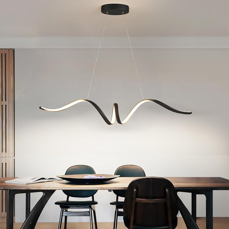 Lámpara colgante isla cocina 37" control remoto negro