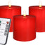 3 Velas Led Parpadeantes Cera Real 3x3pulg Con Temporizador