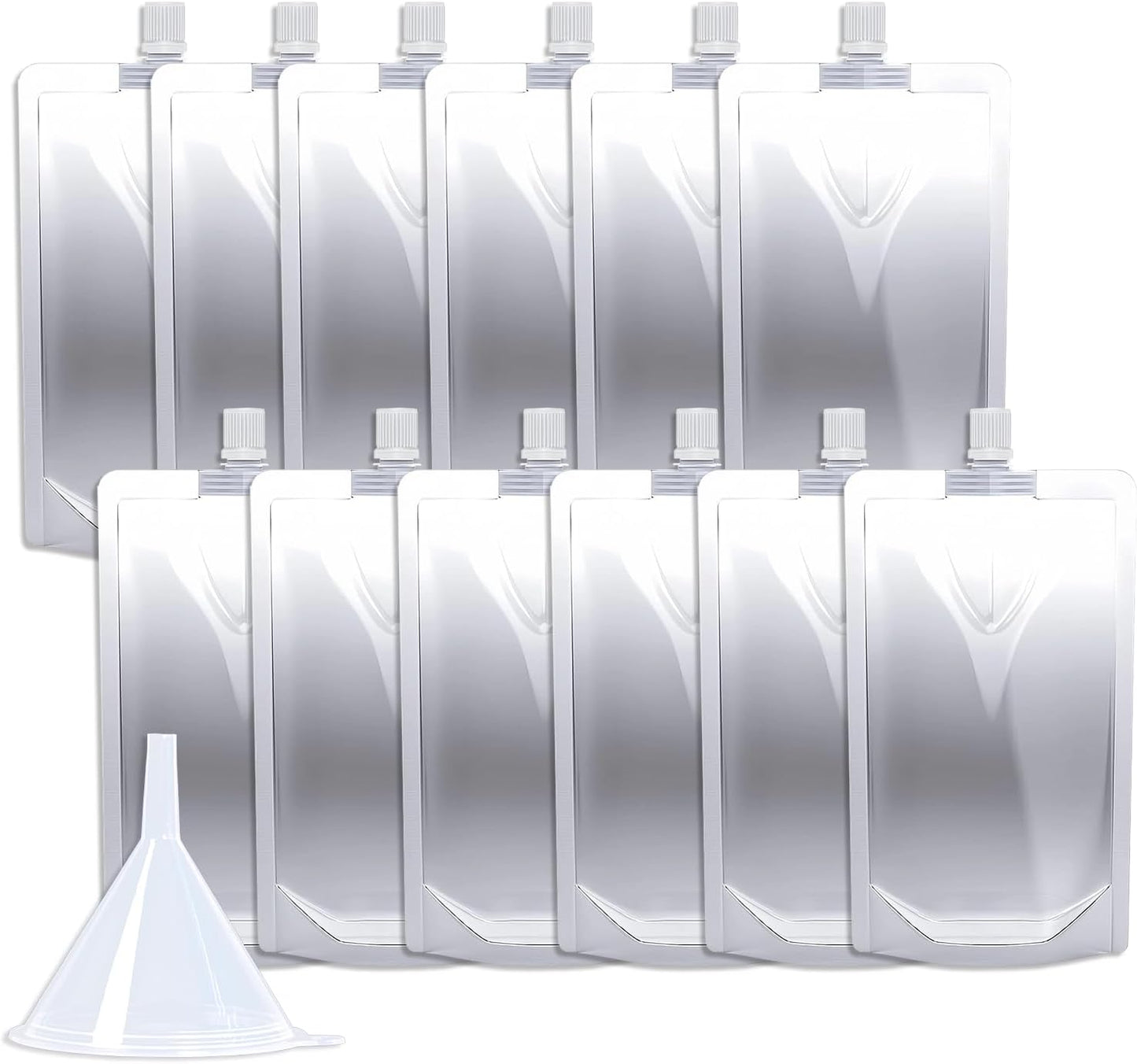 12 Botellas Plástico 8oz con Embudo Reutilizables